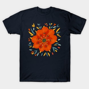 Decorative Orange Flower T-Shirt